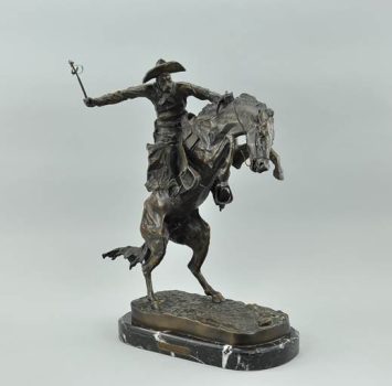 Frederic Remington, Broncho Buster, Bronze, Overall: 24 × 17 1/2 × 7 1/2 in. (61 × 44.5 × 19.1 cm), Courtesy of the Estate of Carl William Knobloch, Jr.