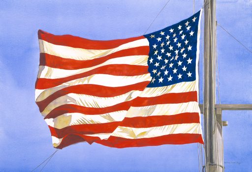 Barbara Ernst Prey, Gallantly Streaming, Watercolor on paper, Overall: 44 x 56in. (111.8 x 142.2cm), Courtesy of the artist