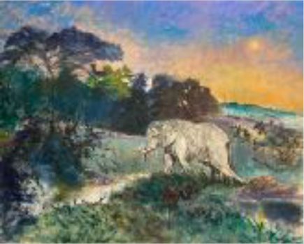 Don Resnick, Near Khwai River, Oil on canvas, Overall: 40 × 50in. (101.6 × 127cm), Collection of Art in Embassies: Gift of Howard and Helen Shaw, New York, NY