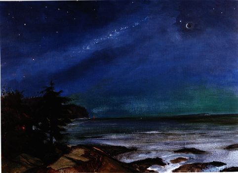 Don Resnick, Night, Oil on canvas, 48 x 66 in. (121.9 x 167.6 cm), Courtesy the artist, Rockville, Center, New York