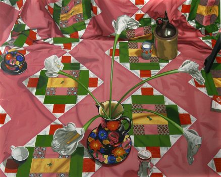 Nancy Hagin, Pink Quilt, Lithograph, 48 x 48 in. (121.9 x 121.9 cm), Collection of Art in Embassies, Washington, D.C.; Gift of Lawrence L. DiCarlo