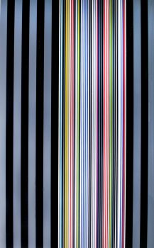 Gene Davis, Black Watch Series I, Silkscreen, Overall: 73 1/2 x 53 1/2 x 2 in. (186.7 x 135.9 x 5.1 cm), Collection of Art in Embassies, Washington, D.C.