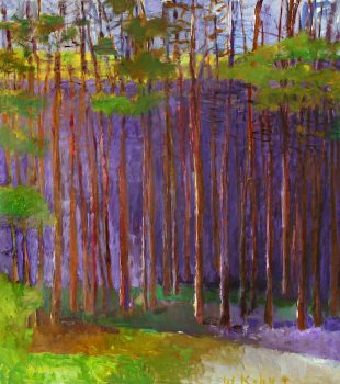 Wolf Kahn, Slender Pine Trees, Oil on canvas, 60 x 52 in. (152.4 x 132.1 cm), Courtesy the artist and Beadleston Gallery, New York