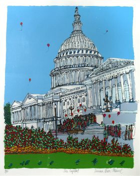 Susan Pear Meisel, The Capitol, Screenprint, Overall: 32 x 26 1/2 x 1 1/2 in. (81.3 x 67.3 x 3.8 cm), Collection of Art in Embassies, Washington, D.C.; Gift of Allen Brill