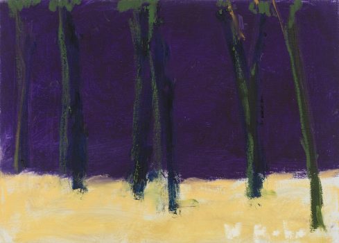 Wolf Kahn, Dark Purple Woods, Oil on canvas, Image: 10 × 14in. (25.4 × 35.6cm); frame: 11 × 15in. (27.9 × 38.1cm), Wolf Kahn Collection, Courtesy of the Wolf Kahn Foundation, New York, New York