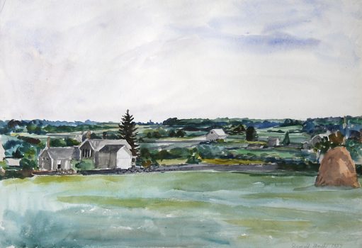 Reginald Marsh, Farm Scene, Watercolor, Overall: 25 × 31 1/8 × 2in. (63.5 × 79.1 × 5.1cm), Collection of Art in Embassies, Washington, D.C.; Gift of William Benton