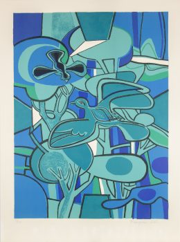 Françoise Gilot, Birds in the Forest, Lithograph, 26 × 20 in. (66.0 × 50.8 cm), Collection of Art in Embassies, Washington, D.C.; Gift of Mr. and Mrs. Philip Berman