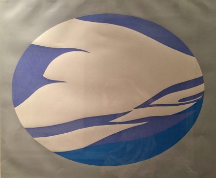 Jack Youngerman, Ukiyo-E #3, Screenprint with lithography, Overall: 39 x 44 1/4 x 1 1/4 in. (99.1 x 112.4 x 3.2 cm), Collection of Art in Embassies, Washington, D.C.