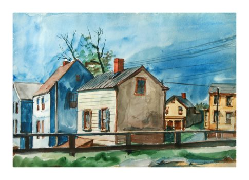 Reginald Marsh, Small-Town House, Watercolor, Overall: 26 1/2 × 32 1/4 × 1in. (67.3 × 81.9 × 2.5cm), Collection of Art in Embassies, Washington, D.C.; Gift of William Benton