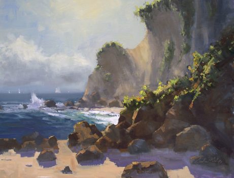 Jonathan McPhillips, Vail Beach, Oil on linen on covered panel, Framed: 28 x 34in. (71.1 x 86.4cm); unframed: 18 x 24in. (45.7 x 61cm), Courtesy of the artist, Saunderstown, Rhode Island