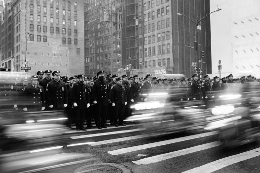 Phil Penman, Police on 5th Avenue, Photograph, 20 × 24in. (50.8 × 61cm), Courtesy of the artist, New York, New York