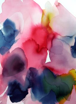 Alice Baber, Red Melting Point, Watercolor, Overall: 36 1/2 x 28 1/2 x 1 1/2in. (92.7 x 72.4 x 3.8cm), Collection of Art in Embassies, Washington, D.C.; Gift of The Estate of Alice Baber