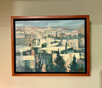 Leanne Fink, A View from My Window, Oil and cold wax on linen, framed: 7 × 9in. (17.8 × 22.9cm), Courtesy of the artist, Hamilton, Virginia