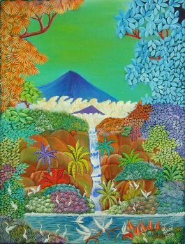 Ignacio Fletes Cruz, Atardecer en el Campo, Acrylic on canvas, 16 x 16 in. (40.6 x 40.6 cm), Art in Embassies, U.S. Department of State, Permanent Collection
