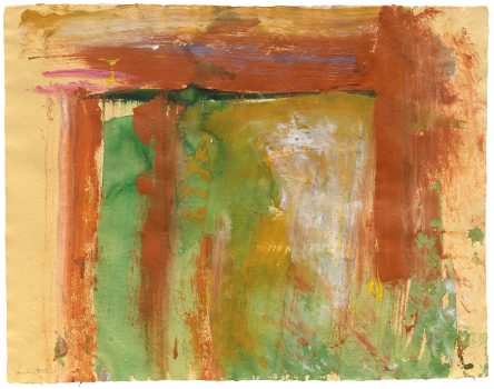 Helen Frankenthaler, Untitled, Acrylic and crayon on paper, Image: 20 × 25 3/4in. (50.8 × 65.4cm); frame: 28 9/16 × 33 15/16 × 1 13/16in. (72.5 × 86.2 × 4.6cm), © 2023 Helen Frankenthaler Foundation, Inc./ Artists Rights Society (ARS), New York