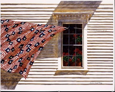 Barbara Ernst Prey, Stars and Stripes, Watercolor, 21 x 28 in. (53.3 x 71.1 cm), Courtesy of the artist, Oyster Bay, New York