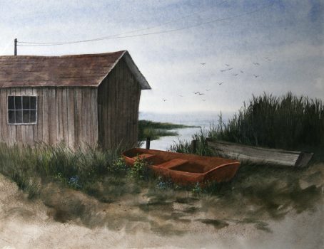 Helen Rundell, Easthampton Scene, Watercolor, Overall: 28 1/4 × 34 1/2 × 1 1/2in. (71.8 × 87.6 × 3.8cm), Collection of Art in Embassies, Washington, D.C.; Gift of Mr. and Mrs. Philip Berman