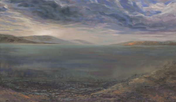 Leanne Fink, Primordial Sea, Oil and cold wax on canvas, 15 1/4 × 25 1/4in. (38.7 × 64.1cm), Courtesy of the artist, Hamilton, Virginia
