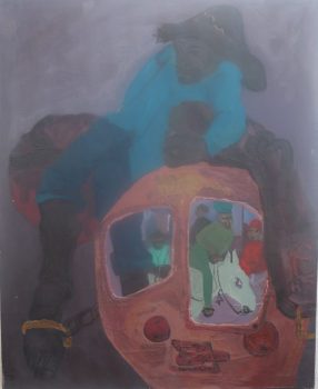 Ermias Mazengia, Transport, Oil on canvas, 39 3/8 × 31 1/2in. (100 × 80cm), Courtesy of Mazengia Kebede and Yalemwork Getahun, Addis Ababa, Ethiopia