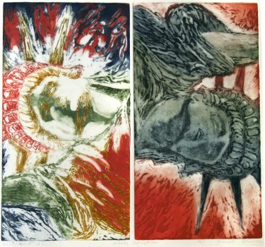 Anneli Arms, Liberty Reflection, Monoprint, Overall: 18 x 20 1/4 x 1 1/2in. (45.7 x 51.4 x 3.8cm), Collection of Art in Embassies, Washington, D.C.