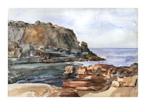 Reginald Marsh, Ocean Inlet, Watercolor, Overall: 22 3/4 x 28 1/2 x 1 1/4 in. (57.8 x 72.4 x 3.2 cm), Collection of Art in Embassies, Washington, D.C.; Gift of William Benton