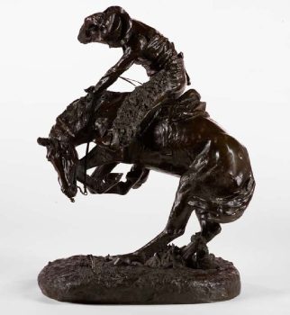 Frederic Remington, The Rattlesnake, Bronze, Overall: 23 7/8 x 17 5/8in. (60.6 x 44.8cm), Courtesy of the Amon Carter Museum of American Art, Fort Worth, Texas