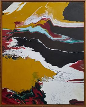 Rosemary Borst McLean, Java, Acrylic on mahogany, Overall: 60 x 48in. (152.4 x 121.9cm), Courtesy of the Art in Embassies Program, Washington, D.C.