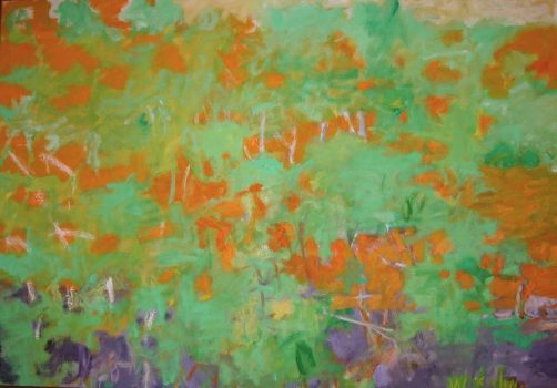 Wolf Kahn, Foliage in an Orange Setting (New Jersey), Oil on canvas, Overall: 36 x 52in. (91.4 x 132.1cm),
