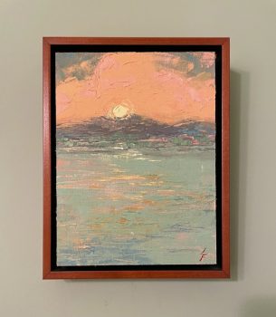 Leanne Fink, Oh Faithful of the Light, Sun, Sea, Oil and Cold Wax on Linen, framed: 9 × 7in. (22.9 × 17.8cm), Courtesy of the artist, Hamilton, Virginia