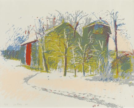 Wolf Kahn, Hundred Mile Barn, Silkscreen, Image: 17 1/2 × 21 1/4in. (44.5 × 54cm); frame: 23 1/2 × 27in. (59.7 × 68.6cm), Courtesy of the Wolf Kahn Foundation, New York, New York, Wolf Kahn Collection