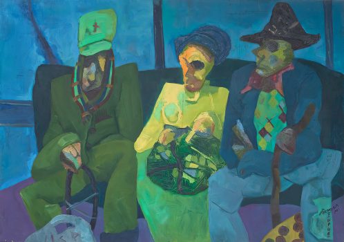 Ermias Mazengia, Transport, Oil on canvas, 27 9/16 × 39 3/8in. (70 × 100cm), Courtesy of Mazengia Kebede and Yalemwork Getahun, Addis Ababa, Ethiopia