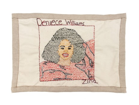 Zina Hall, Untitled, 11x16.5, Embroidered textile, Courtesy of the Creative Growth Art Center in Commemoration of the 250th Anniversary of the United States.