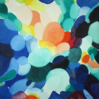 Alice Baber, Lavender Crossing with Orange, Oil on canvas, Overall: 33 3/4 x 33 3/4 x 1 3/4 in. (85.7 x 85.7 x 4.4 cm), Collection of Art in Embassies, Washington, D.C.; Gift of Sachs Gallery, Illinois