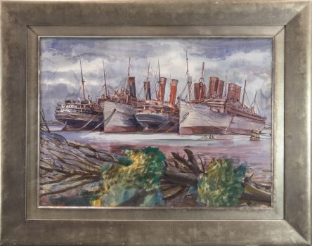 Reginald Marsh, Solomons Island, Maryland, Watercolor, Overall: 32 x 40 1/4 x 2 1/2 in. (81.3 x 102.2 x 6.4 cm), Collection of Art in Embassies, Washington, D.C.; Gift of William Benton