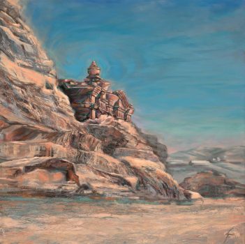 Leanne Fink, Jewel of Jordan, Oil and cold wax on linen, 20 × 20in. (50.8 × 50.8cm), Courtesy of the artist, Hamilton, Virginia