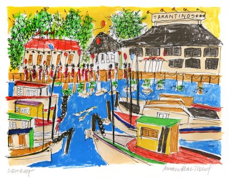 Susan Pear Meisel, Fisherman's Wharf, Lithograph, Overall: 17 x 20 x 1 1/2 in. (43.2 x 50.8 x 3.8 cm), Collection of Art in Embassies, Washington, D.C.; Gift of Sidney Meisel