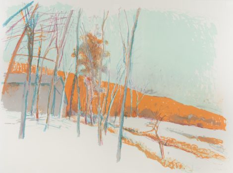 Wolf Kahn, Barn in the Woods, Lithograph, Image: 30 × 40in. (76.2 × 101.6cm); frame: 33 × 43in. (83.8 × 109.2cm), Courtesy of the Wolf Kahn Foundation, New York, New York, Wolf Kahn Collection